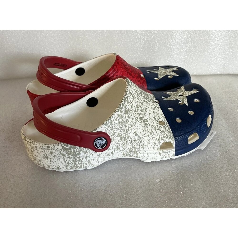 Crocs Classic TEXAS FLAG USA Colors Unisex CLOGS Size Mens 7 Womens 9 Patriotic - Picture 2 of 5